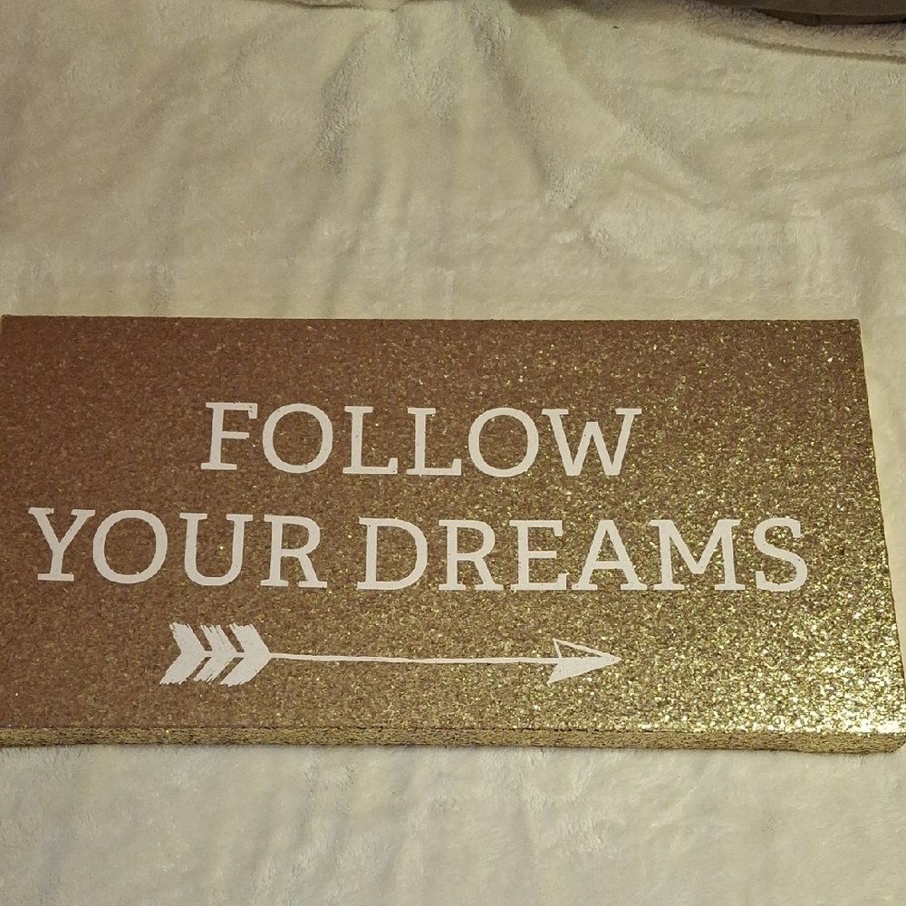 Gold Glitter 'Follow Your Dreams' Wall Art